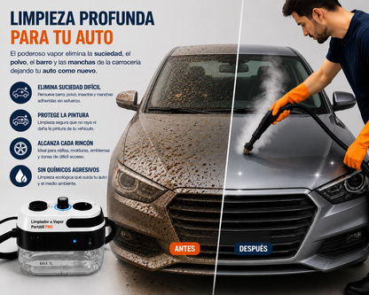 Limpiador a Vapor Portátil 2500W PRO™ — Sin químicos. Sin grasa. Sin suciedad. Solo vapor.